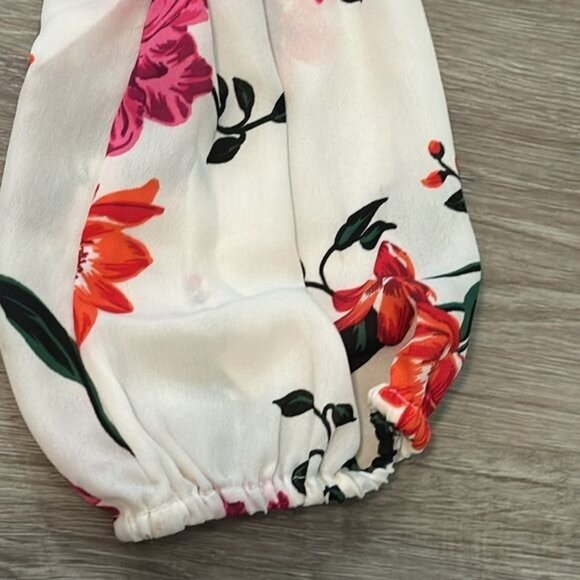 Old Navy Womens Floral Peplum Blouse XL White & Pink - Picture 5 of 10